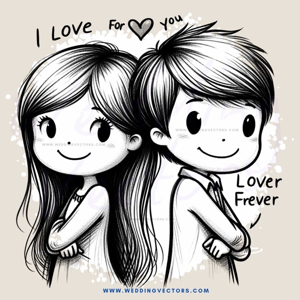 love forever cartoon lettering