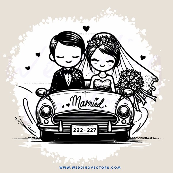 a black and white cartoon depicting a couple in a car