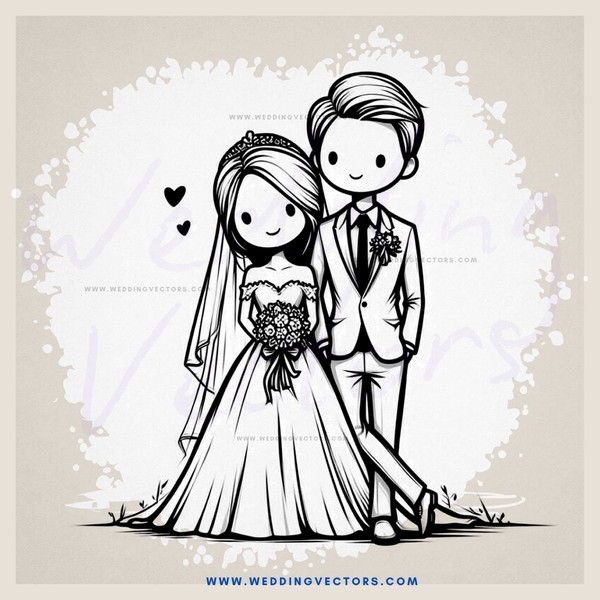 a wedding couple's portrait in black and white