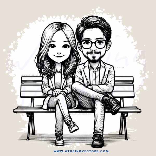 a boy and girl sitting on a bench