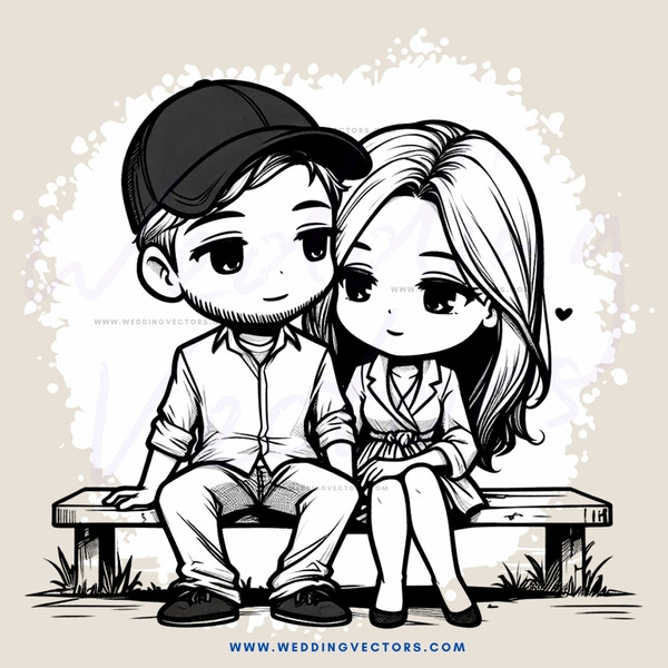 a man and woman sitting on a bench