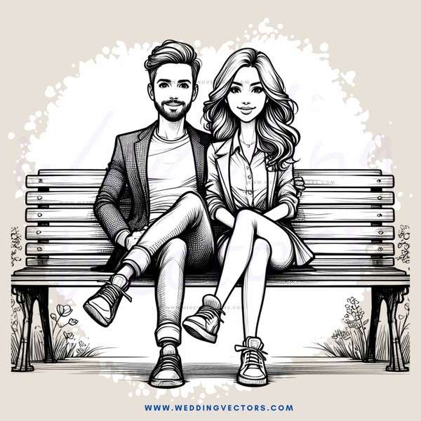 a man and woman sitting on a bench
