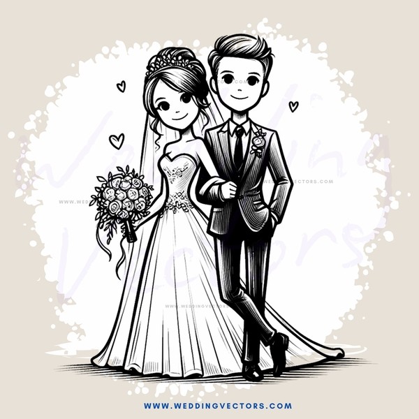 a bride and groom holding hands