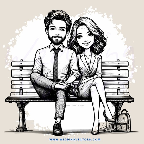 a romantic scene on a bench