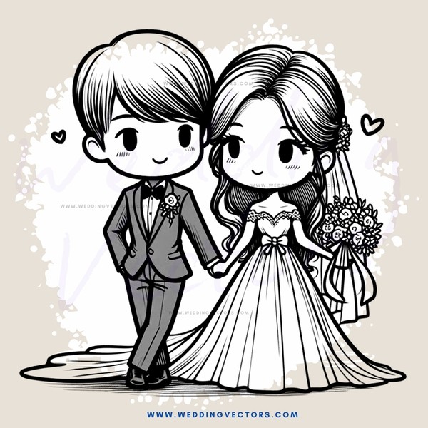 a couple on their wedding day