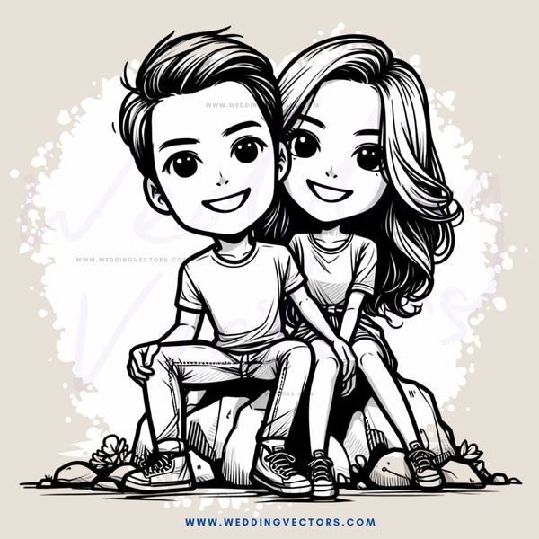 two young people sitting together and smiling