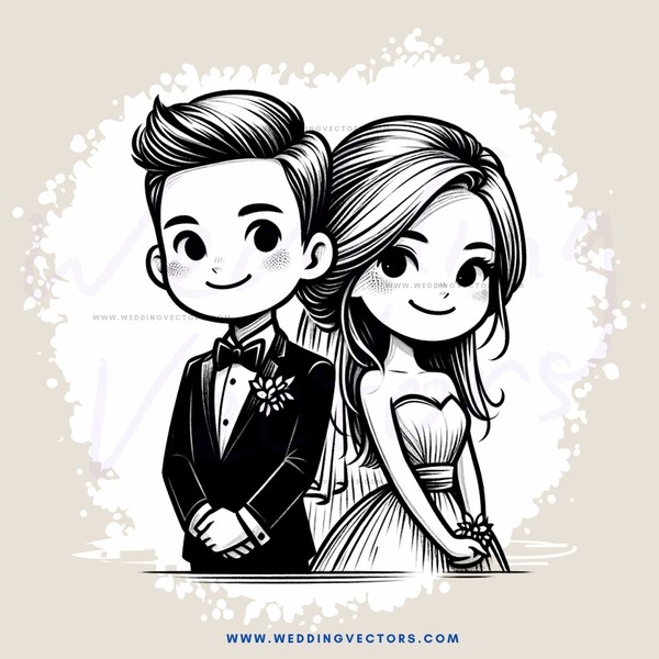 a happy couple's wedding picture