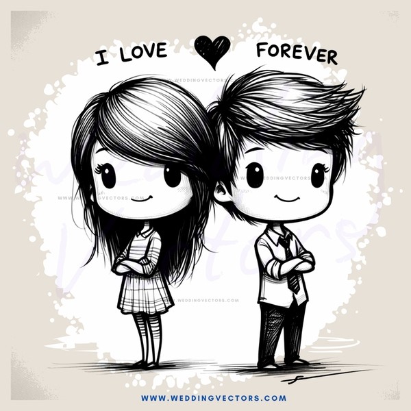 i love forever cartoon drawing
