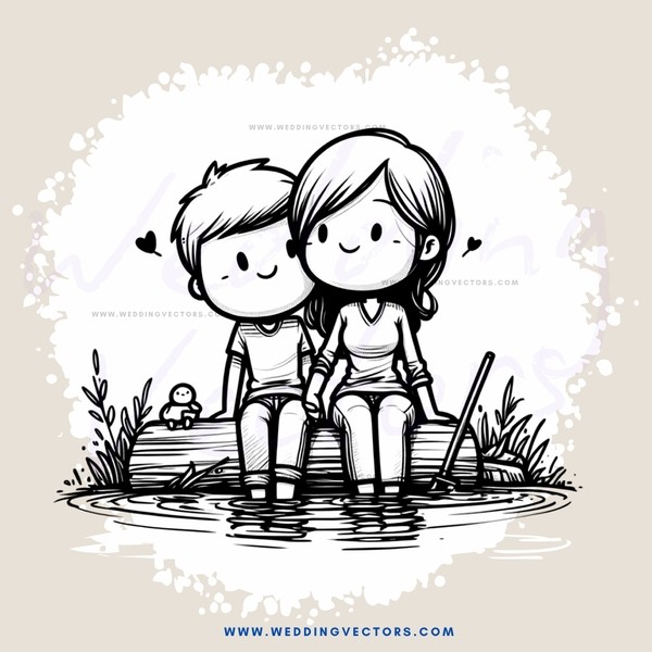 a couple sitting in water next to a baby