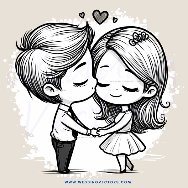 boy kissing girl in picture