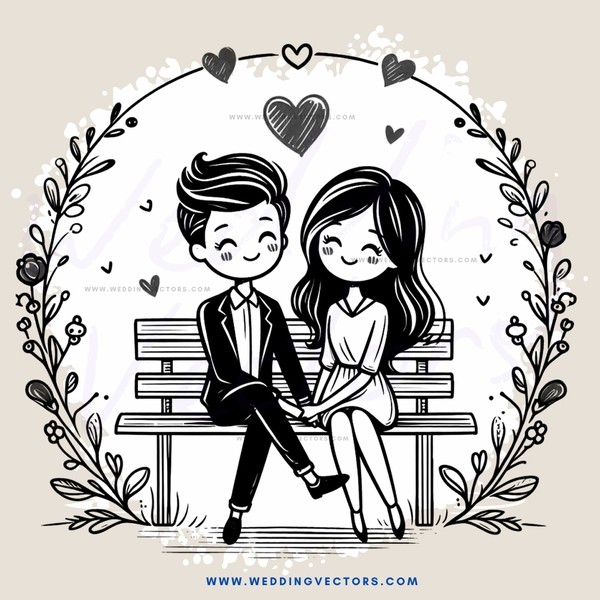 romantic bench illustration