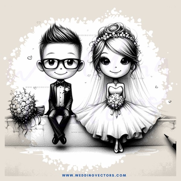 a bride and groom pose for their photo