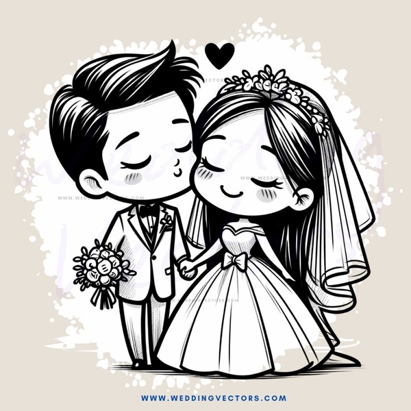 a couple on their wedding day