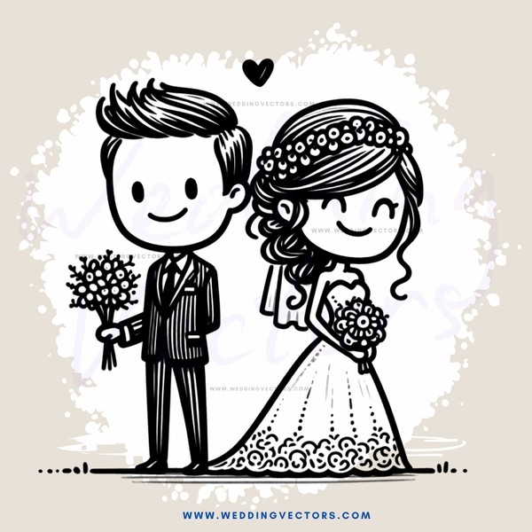wedding couple illustration
