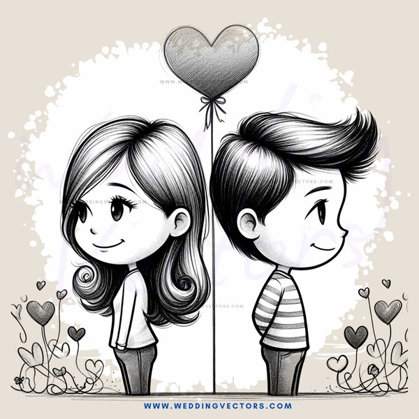 love story in cartoon style