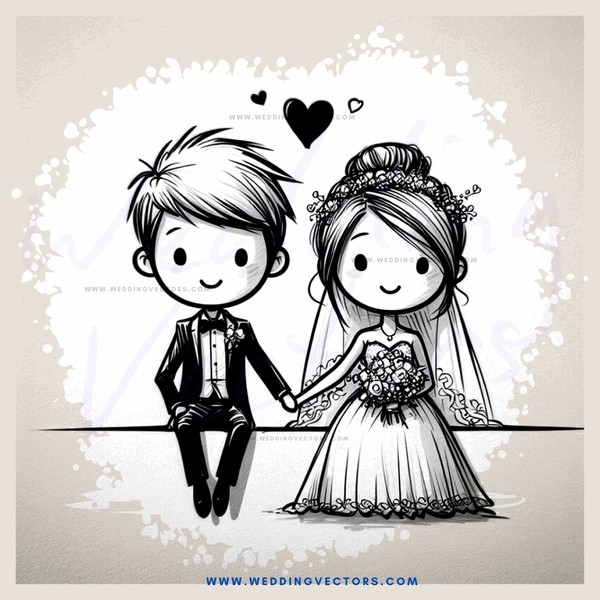 a bride and groom holding hands