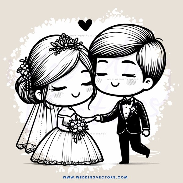 wedding picture in black and white