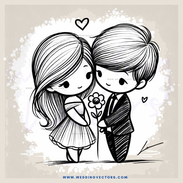 an illustrated clip art cartoon of two people