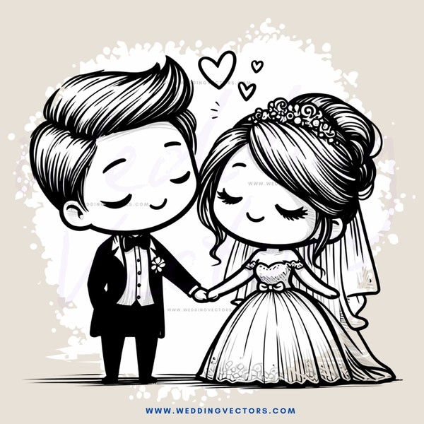 groom and bride holding hands
