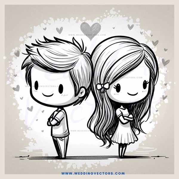 a cartoon illustration of two people standing next to each other
