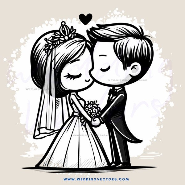 the bride and groom kiss