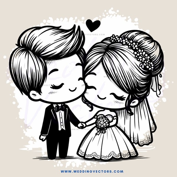 a bride and groom kissing
