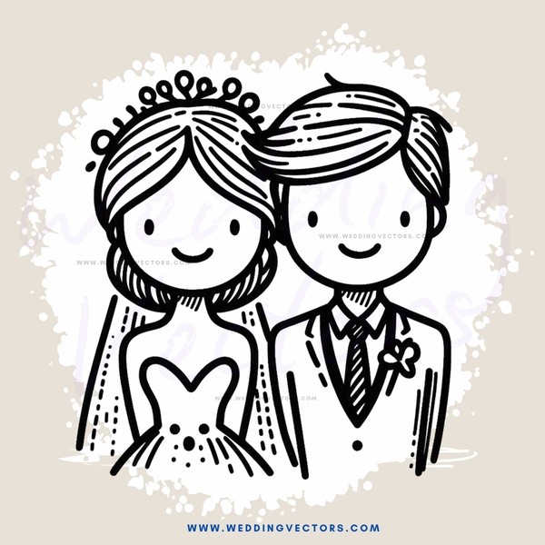 a bride and groom standing together