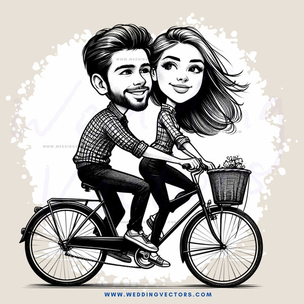 a man and woman riding on bicycles