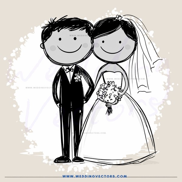 a bride and groom smiling together