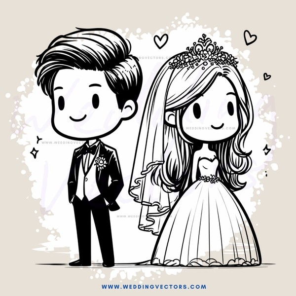 a bride and groom on their wedding day