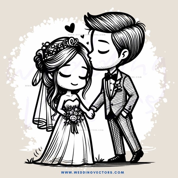 a couple kissing in wedding attire