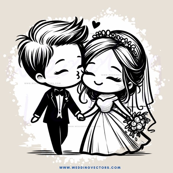 a couple in wedding attire
