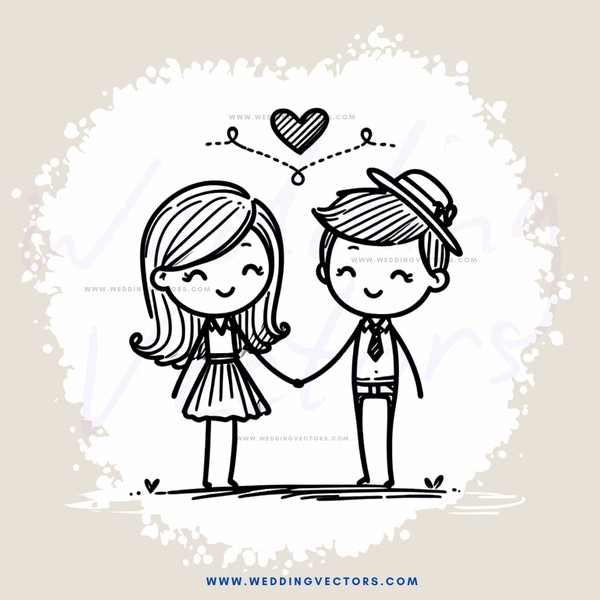 a couple holding hands in front of a heart