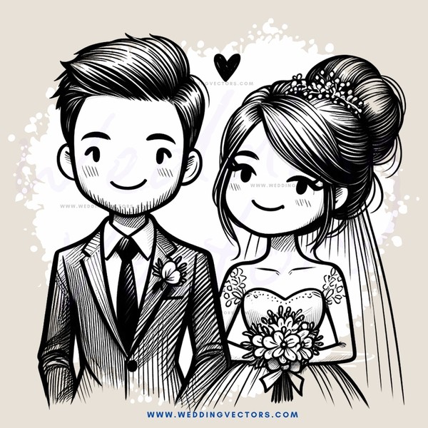 a bride and groom portrait