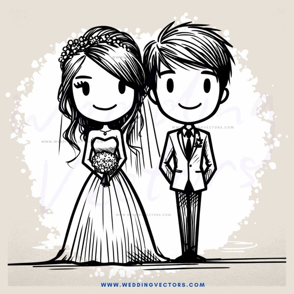 wedding picture with couple and cake topper