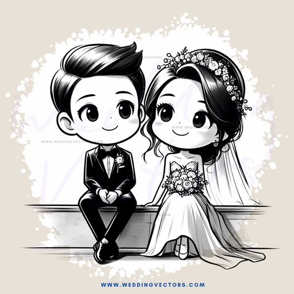 bride and groom sitting on steps