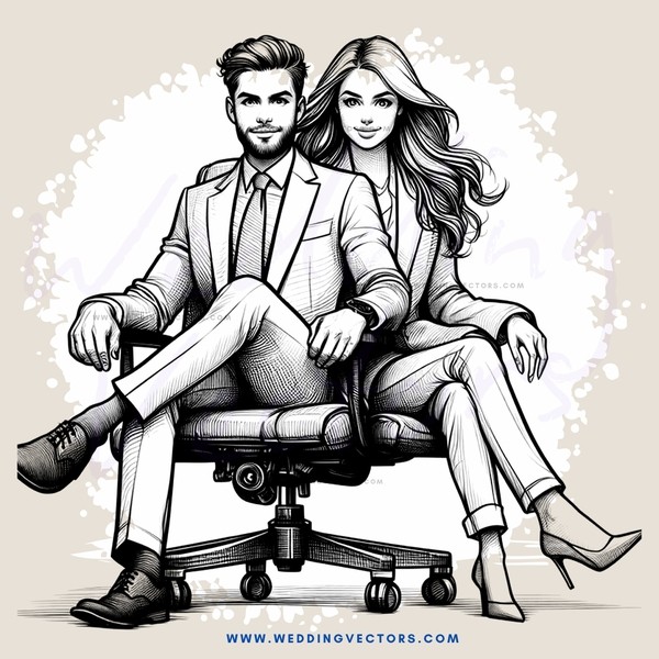 man and woman sitting in a chair