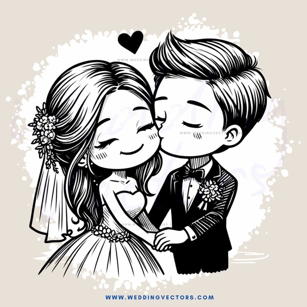 a couple kissing in black and white