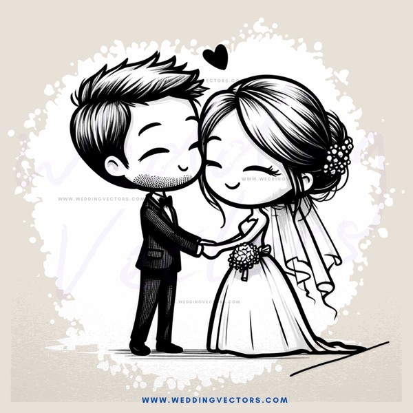 a man and woman in wedding attire sharing a kiss