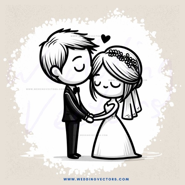 wedding couple in black and white