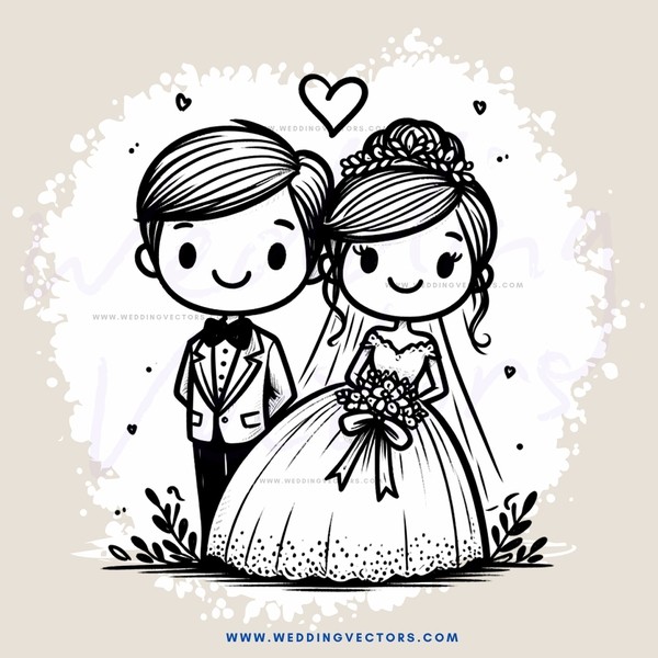 a bride and groom in love