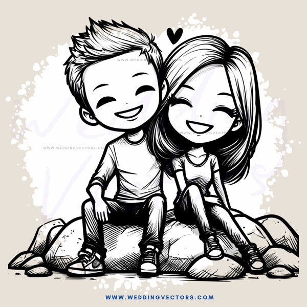 two people sitting on rocks