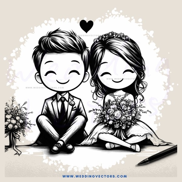 a couple sitting and smiling with flowers