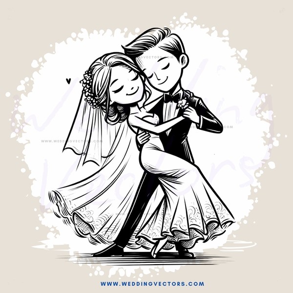 a bride and groom embracing each other
