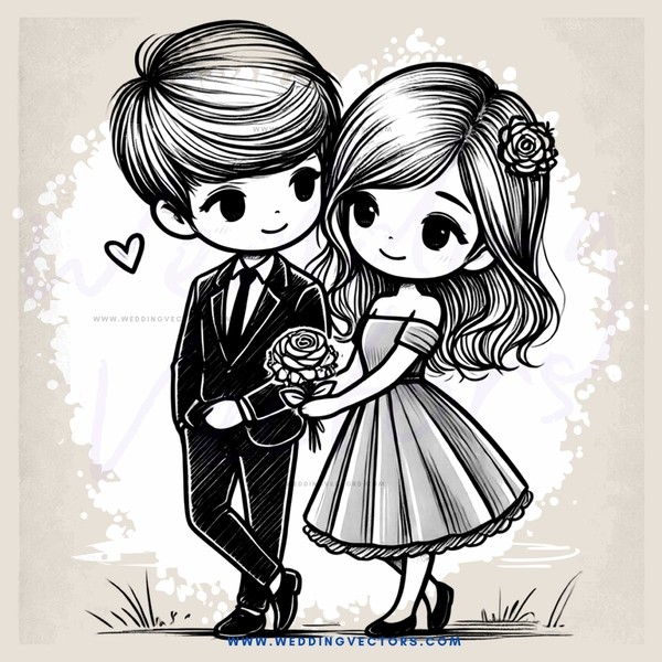 a couple holding flowers