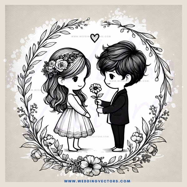 a boy and girl standing together