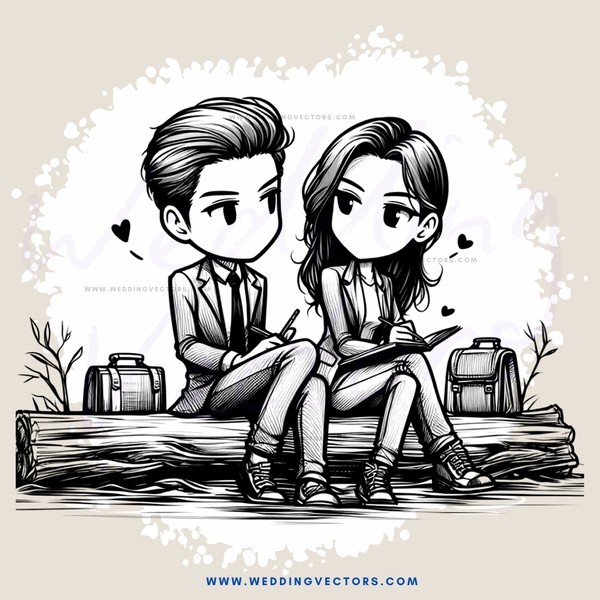 two people sitting on a log