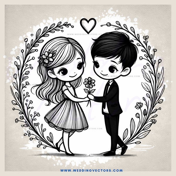 a couple holding hands and flowers