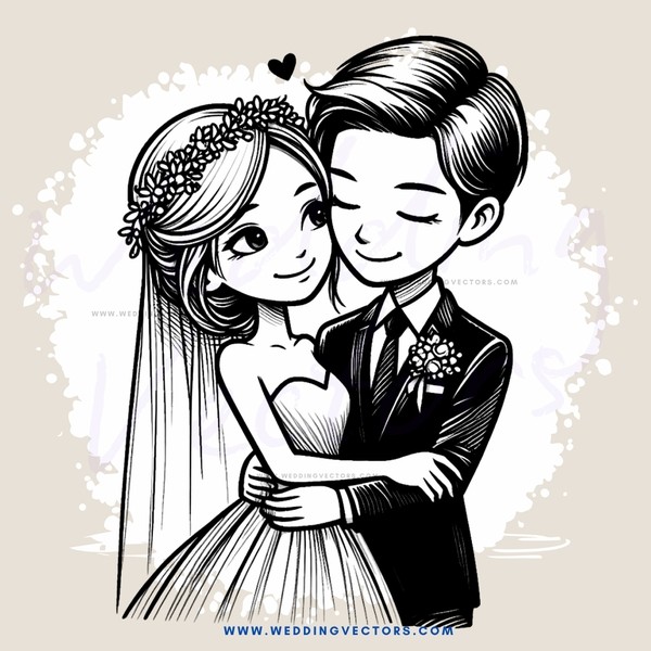a couple in black and white photo