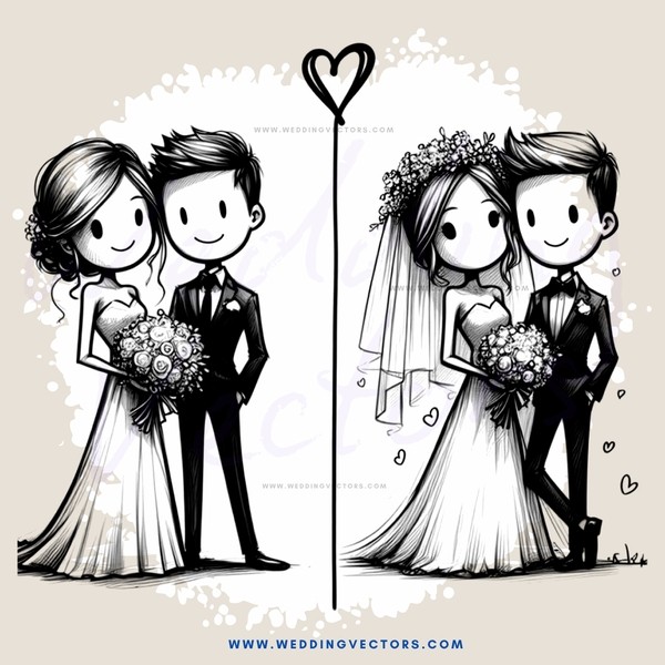 a cartoon wedding celebration